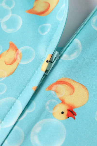 Close up view of Rubber Duck Short Sleeved Dress