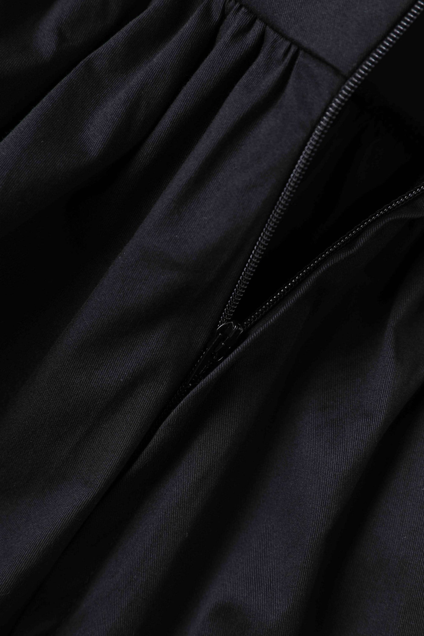 Zipper of Ruth Black Retro Long Sleeved Dress