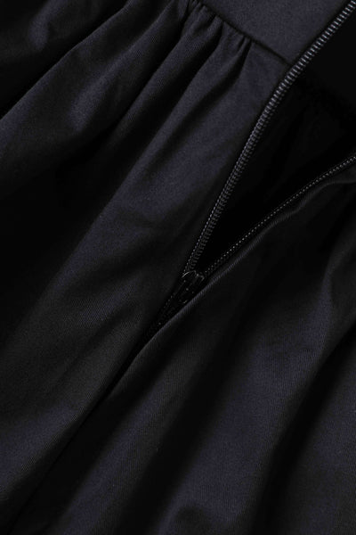 Zipper of Ruth Black Retro Long Sleeved Dress