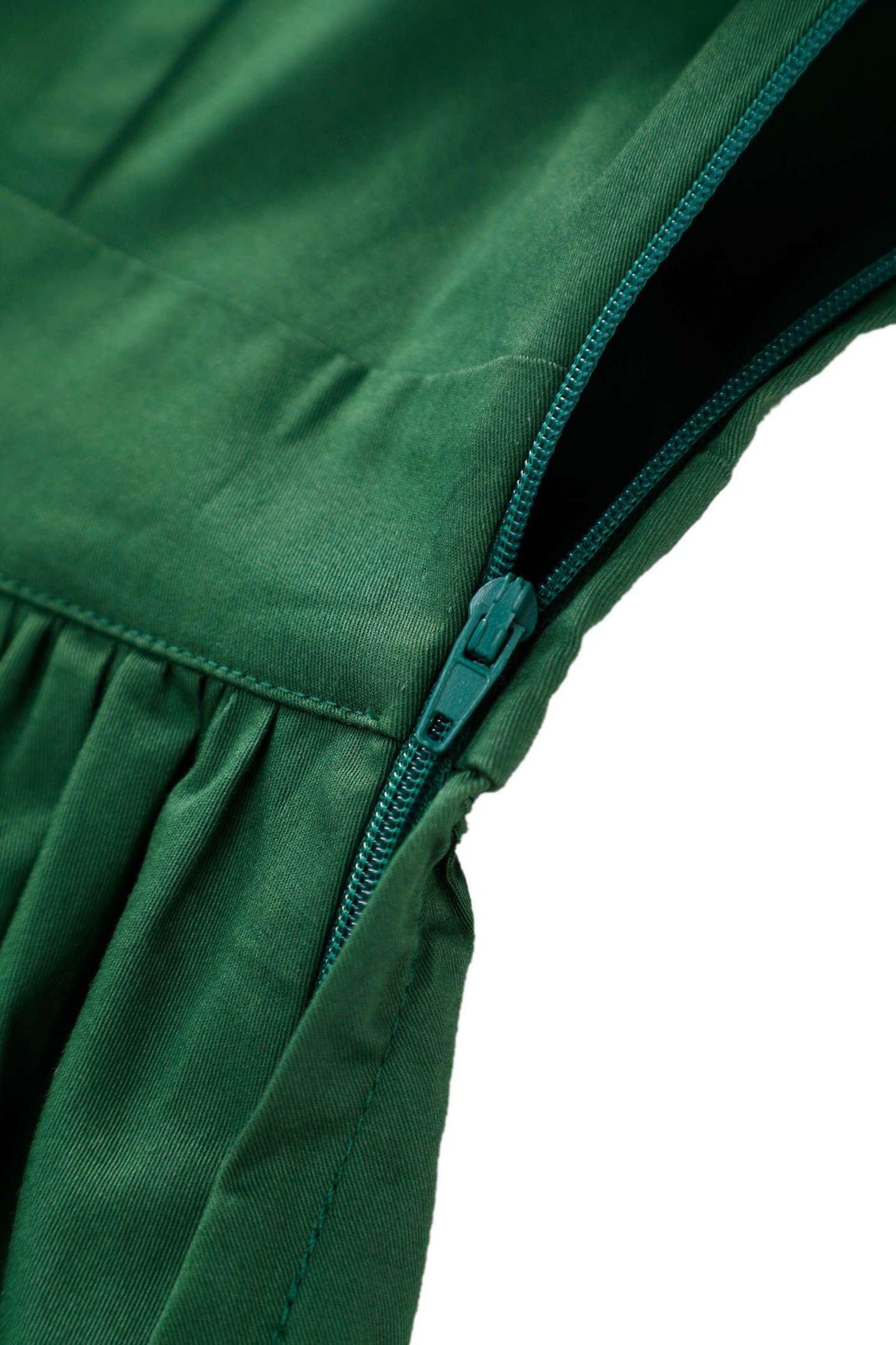 Zipper of Ruth Green Retro Long Sleeved Dress