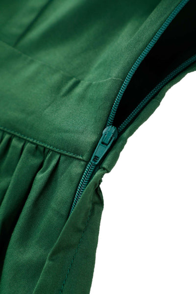 Zipper of Ruth Green Retro Long Sleeved Dress