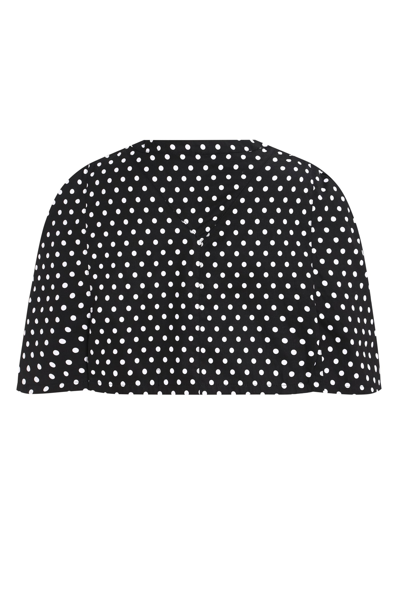 Back view of Sabrina Black & White Polka Dot Cape Jacket