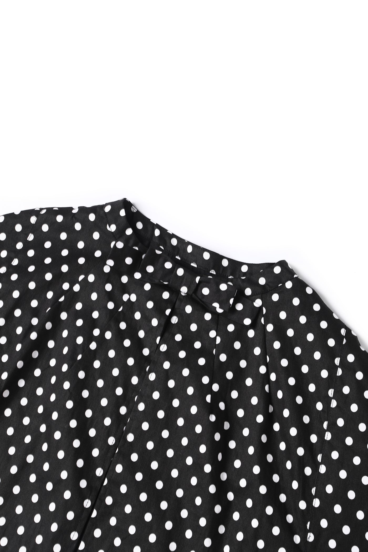 Close up view of Sabrina Black & White Polka Dot Cape Jacket