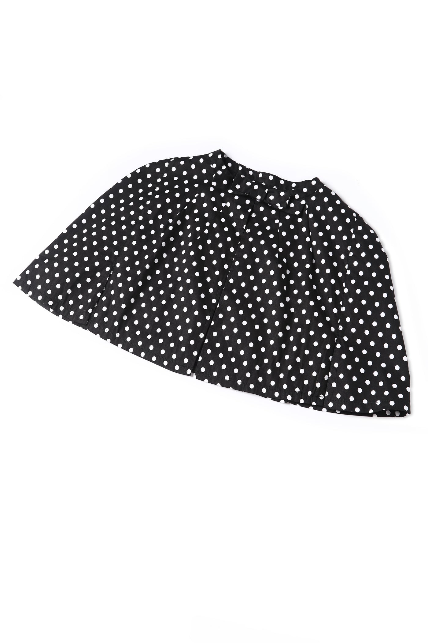 Close up view of Sabrina Black & White Polka Dot Cape Jacket