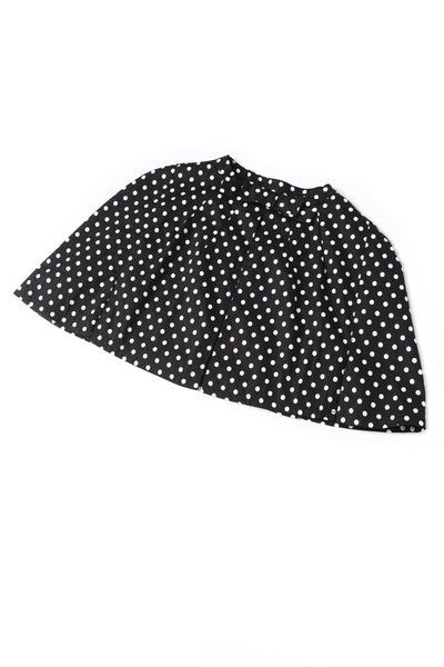 Close up view of Sabrina Black & White Polka Dot Cape Jacket