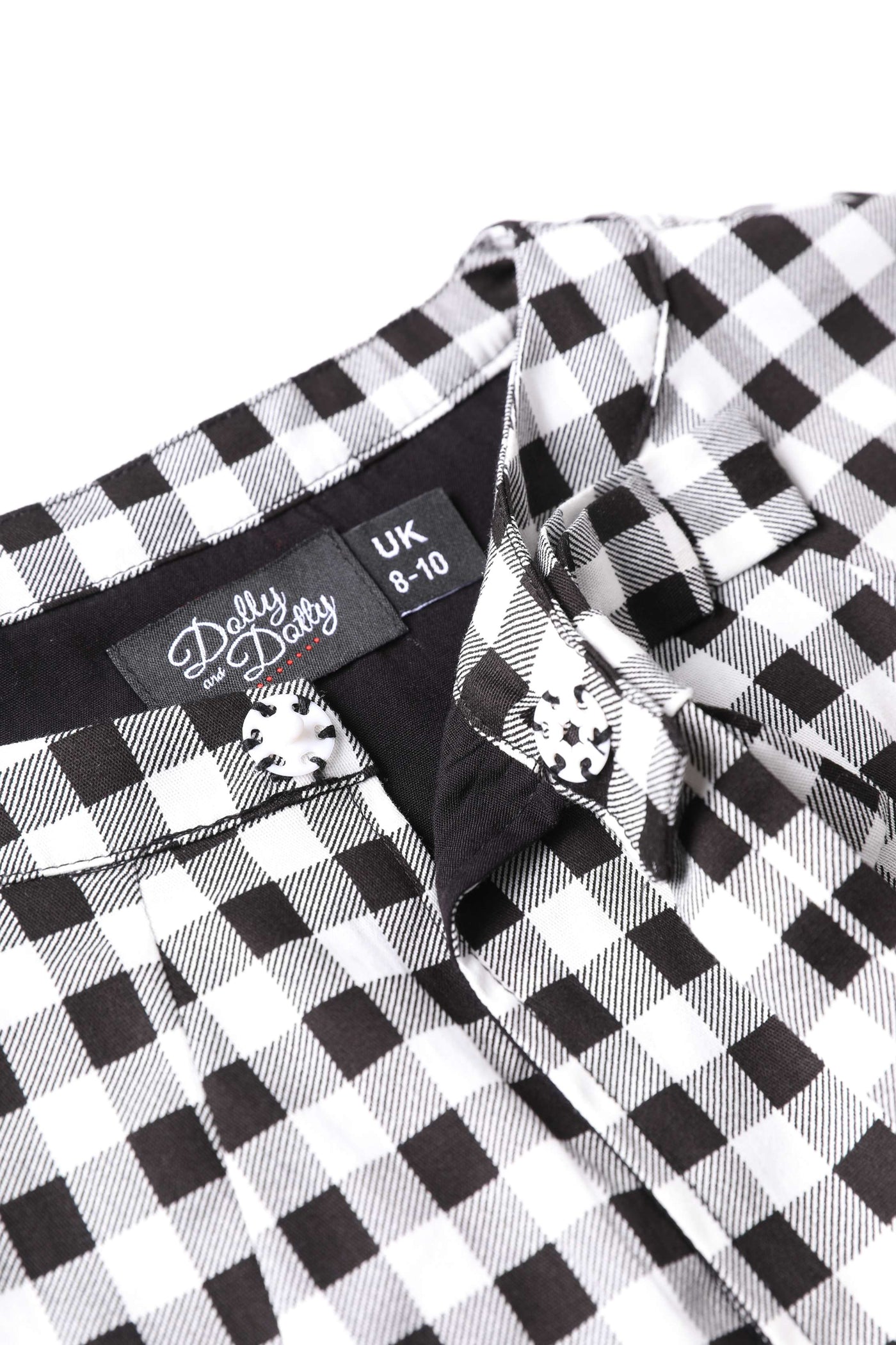 Button of Sabrina Monochrome Check Cape Jacket