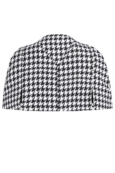 Back view of Sabrina Monochrome Houndstooth Cape Jacket