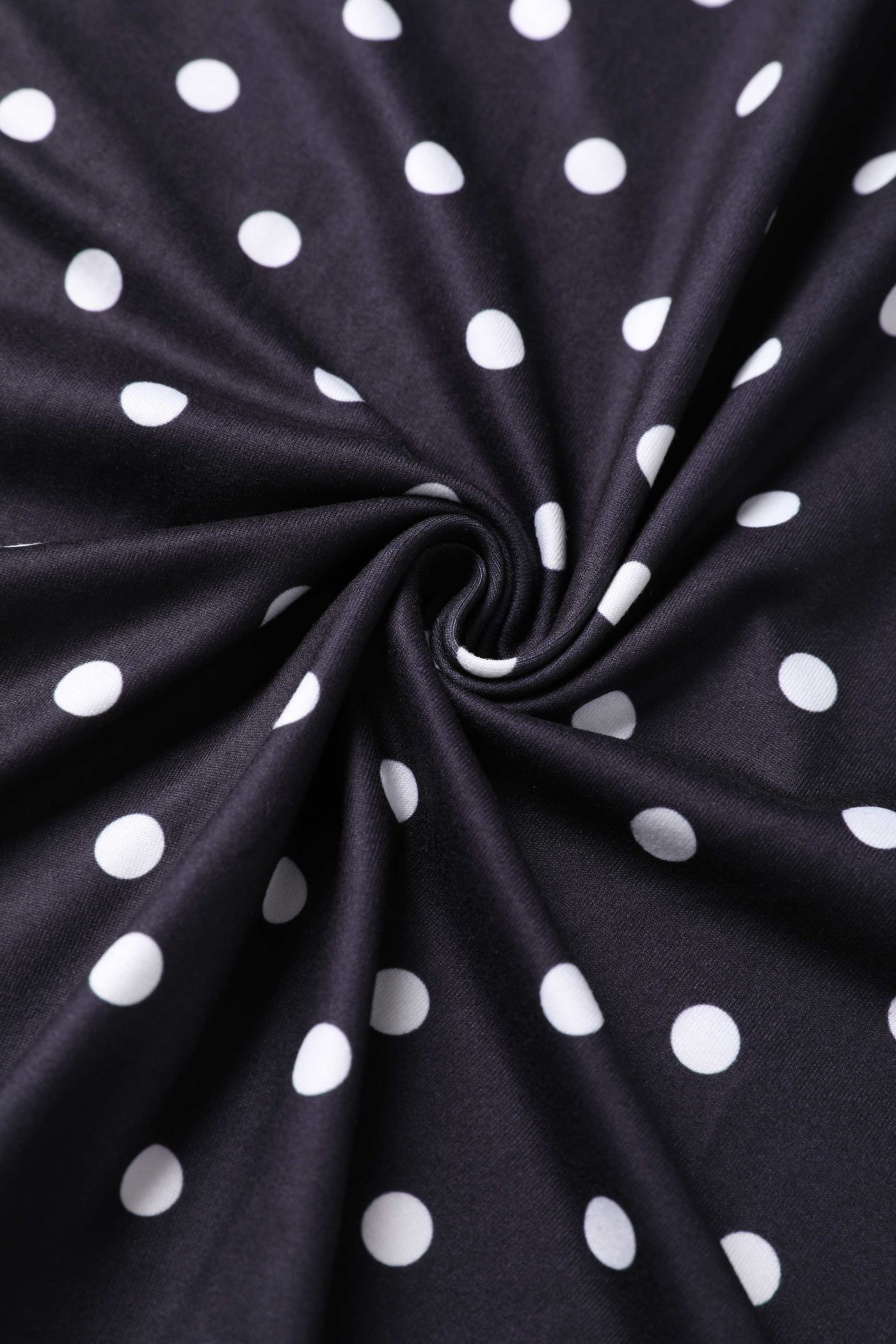 Fabric of Sandra Bow Tie Casual Dress In Black Polka Dots