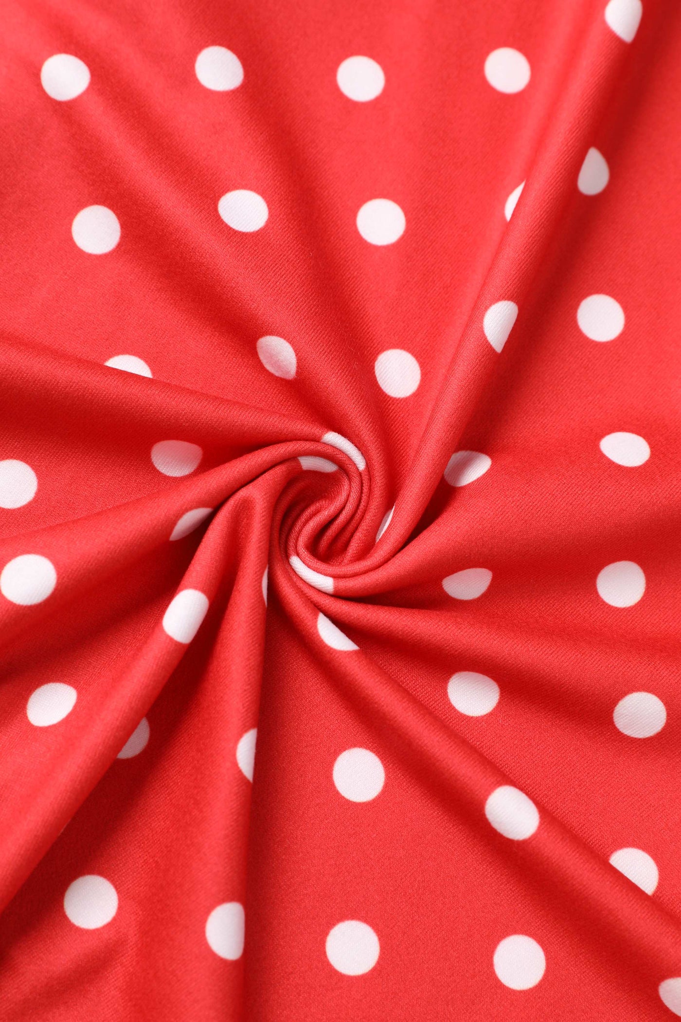Fabric of Sandra Bow Tie Casual Dress In Red Polka Dots