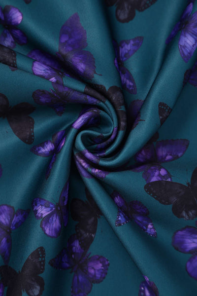 Fabric of Scarlette Butterfly Midi Dress In Peacock Blue