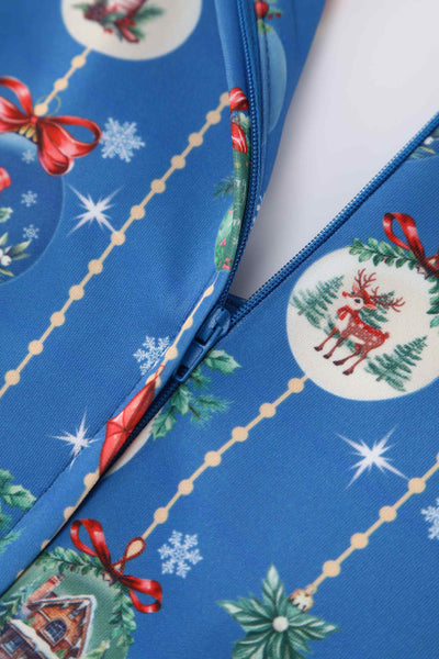 Zipper of Scarlette Christmas Bauble Midi Dress