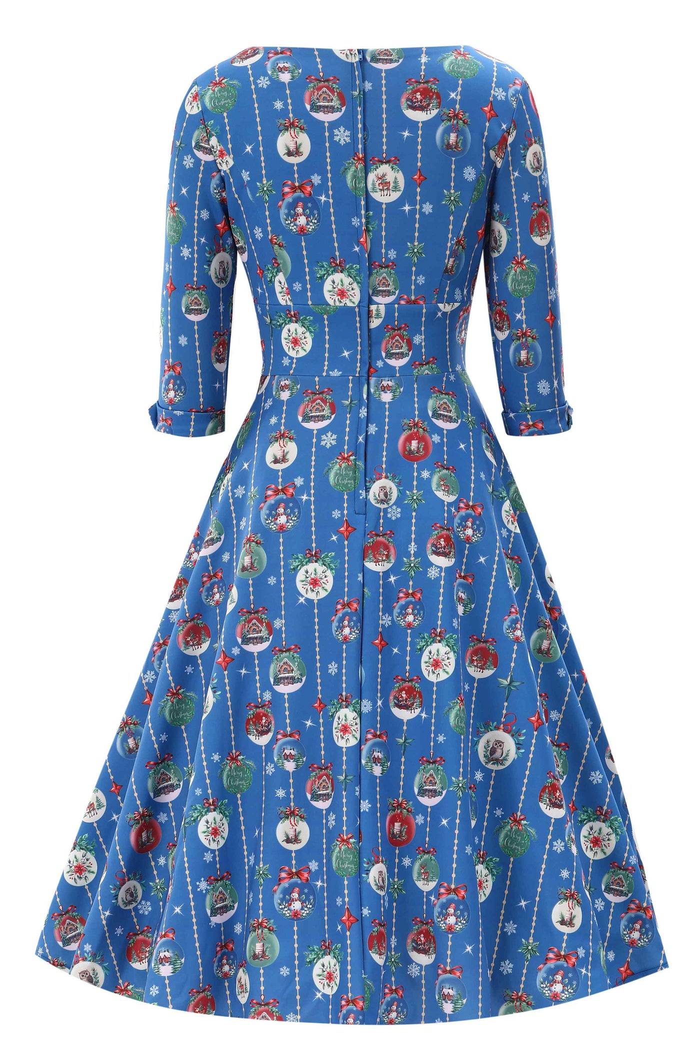 Back view of Scarlette Christmas Bauble Midi Dress