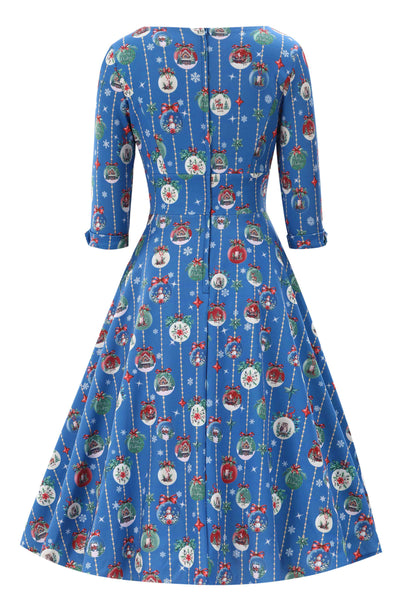 Back view of Scarlette Christmas Bauble Midi Dress
