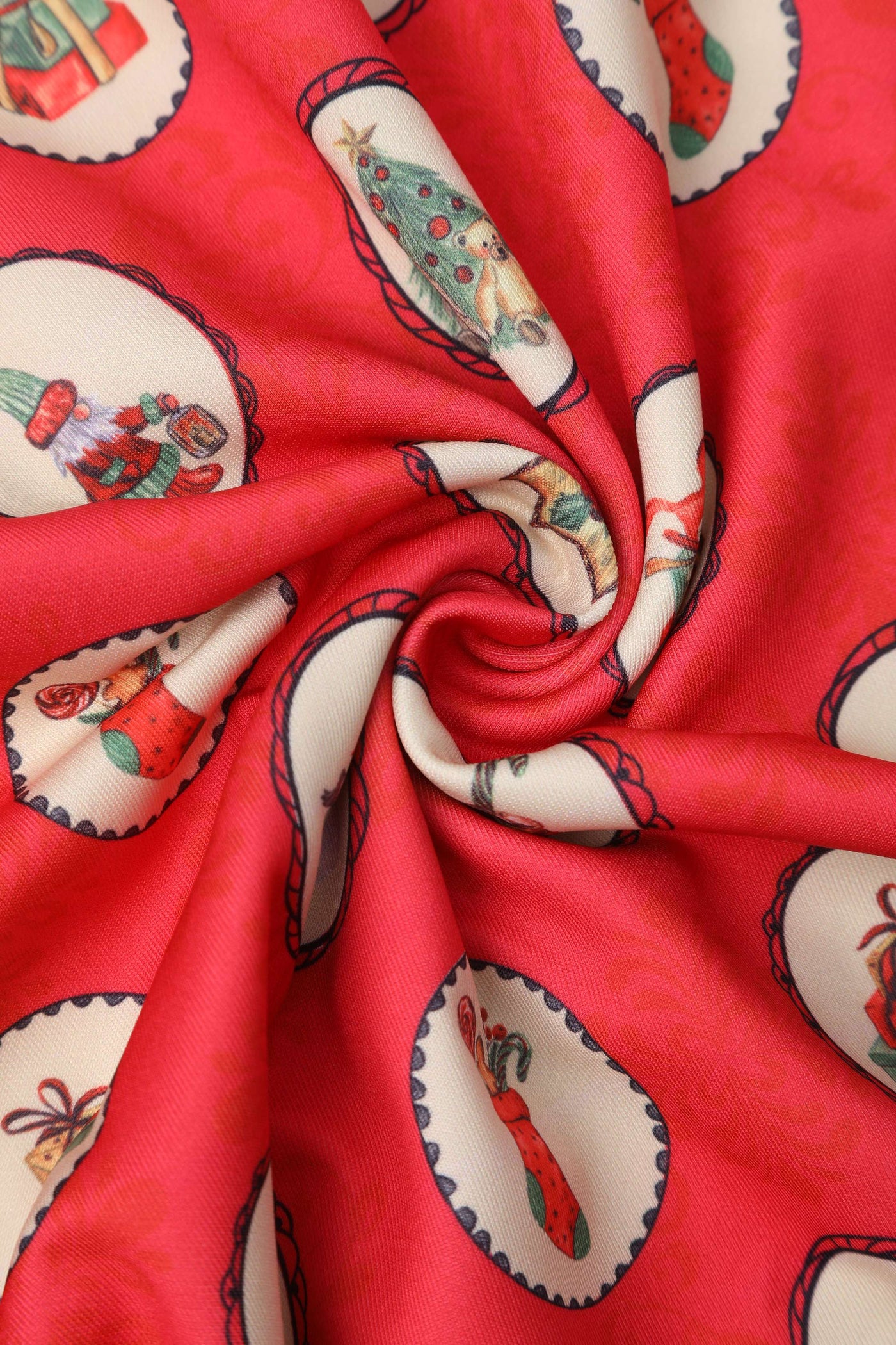 Fabric of Scarlette Vintage Christmas Midi Dress