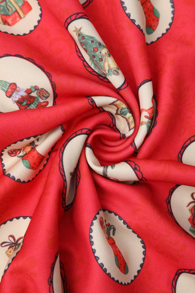 Fabric of Scarlette Vintage Christmas Midi Dress