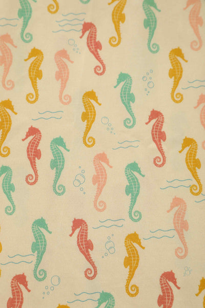 Close up view of Seahorse Midi Shirt Dress