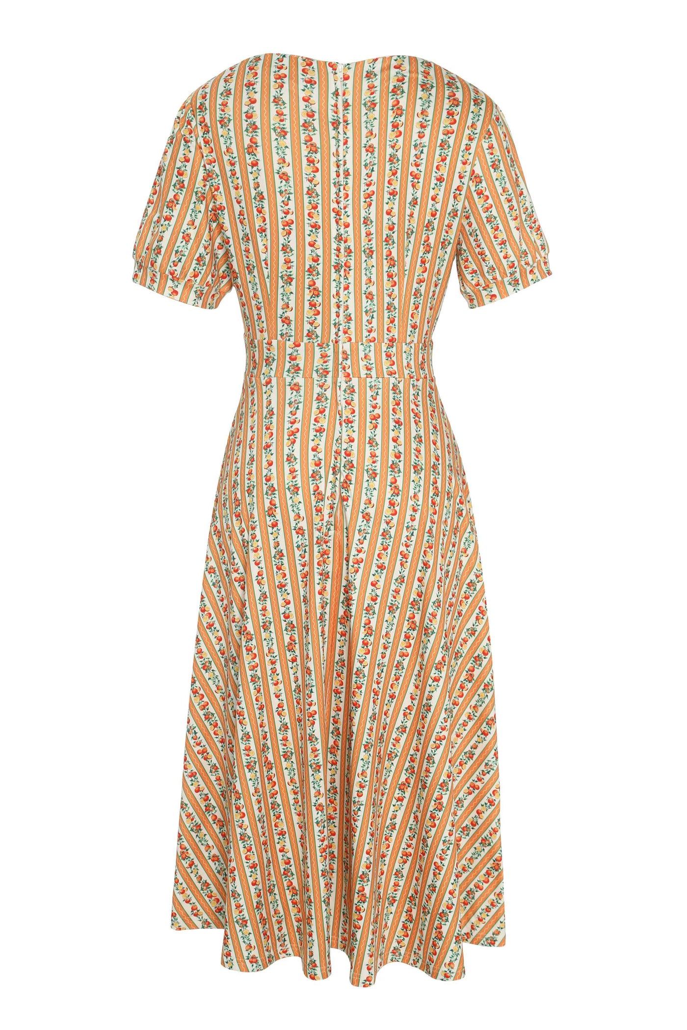 Back view of Sicilian Orange Midi Dress