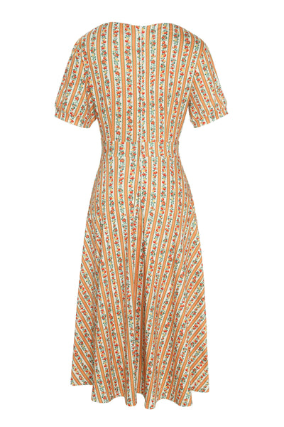 Back view of Sicilian Orange Midi Dress
