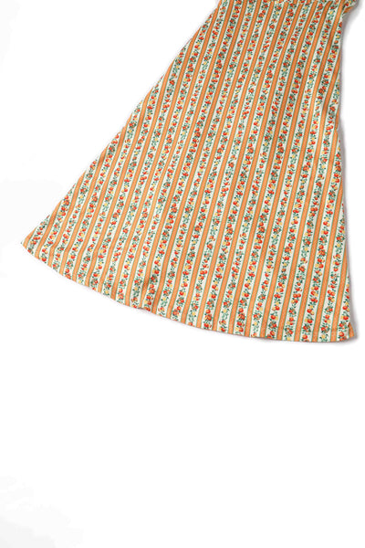 Close up view of Sicilian Orange Midi Dress