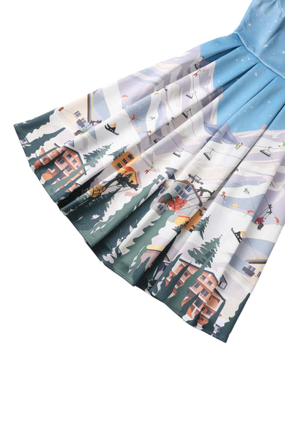 Close up view of Ski Resort Flared Dress