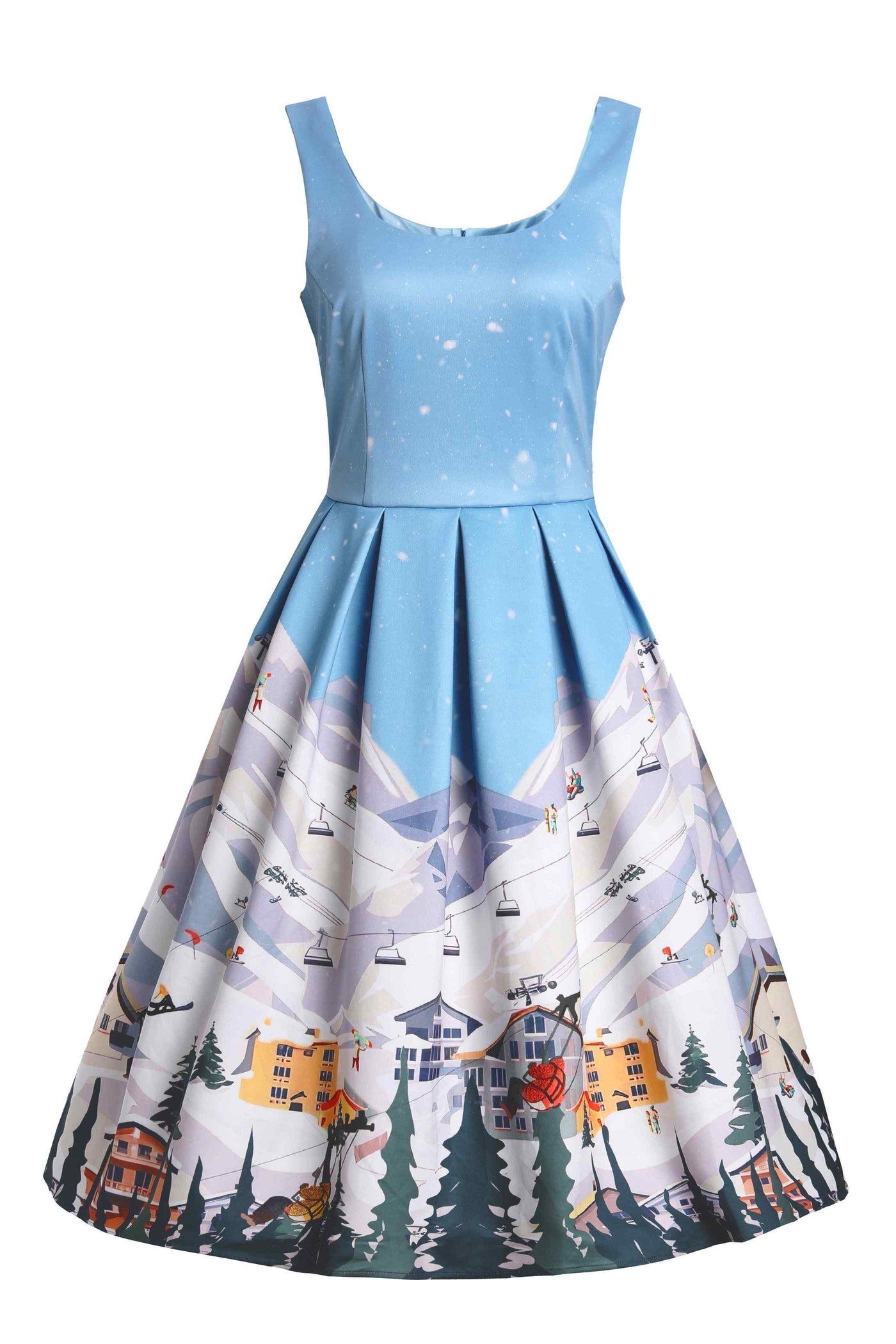 Front view of Ski Resort Flared Dress