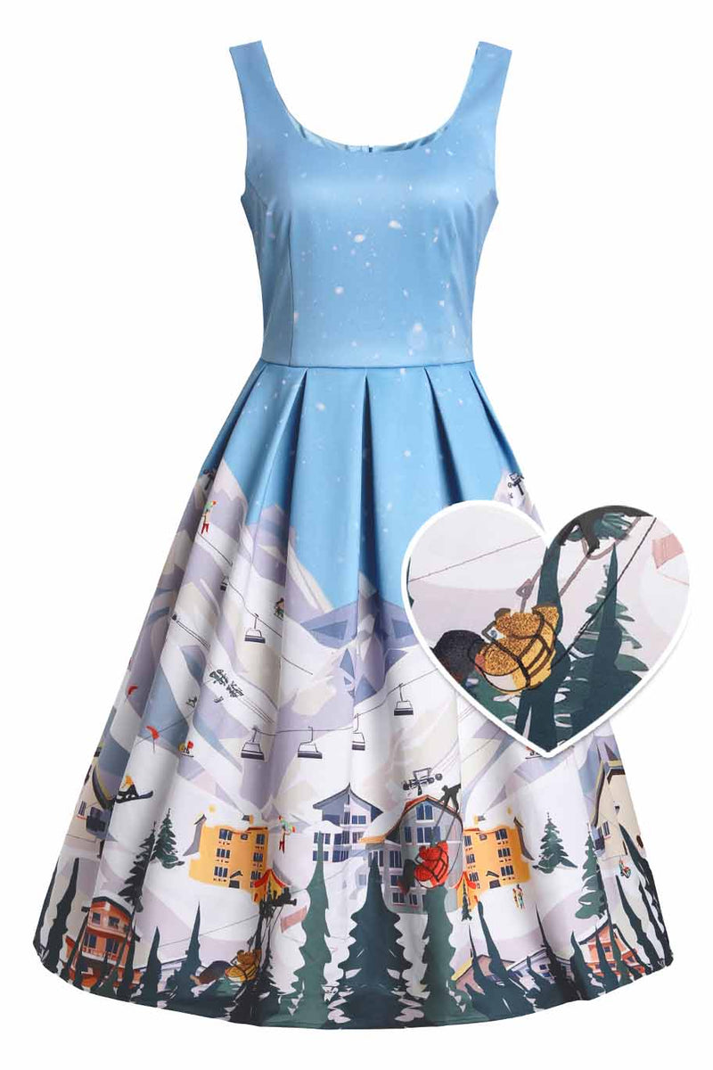 Front view of Amanda Ski Resort Flared Dress