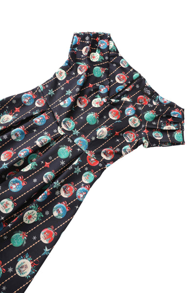 Close up view of Snow Globe Off Shoulder Dress