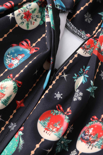 Close up view of Snow Globe Off Shoulder Dress