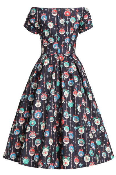 Back view of Snow Globe Off Shoulder Dress