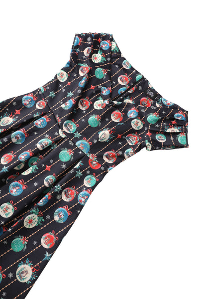 Close up view of Snow Globe Off Shoulder Dress