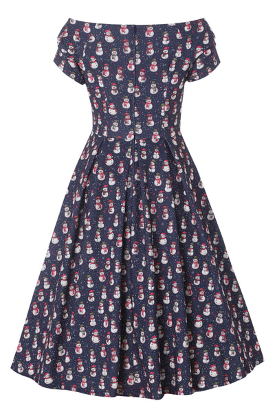 Back view of Snowman Purple Circle Dress
