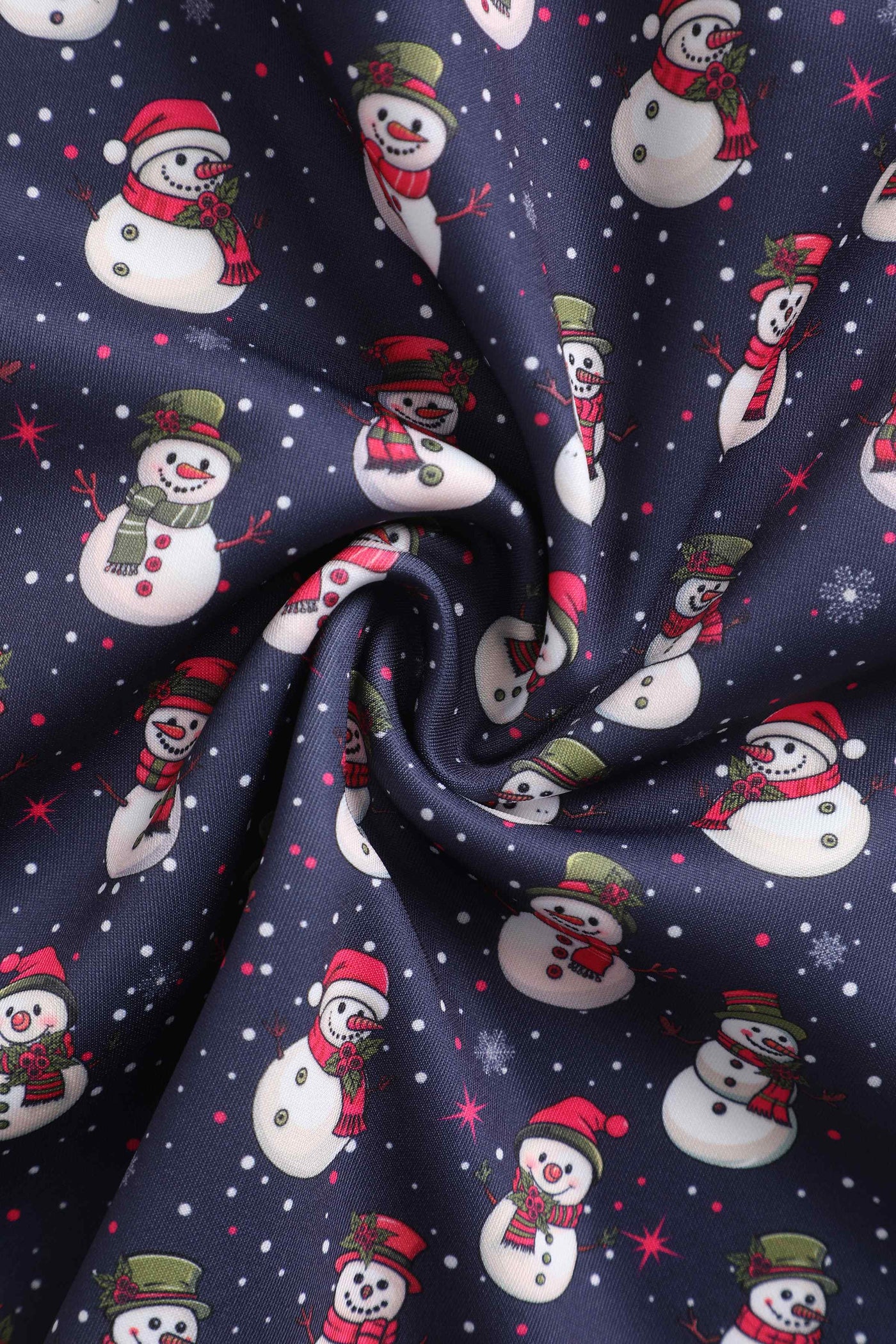 Close up view of Snowman Purple Circle Dress