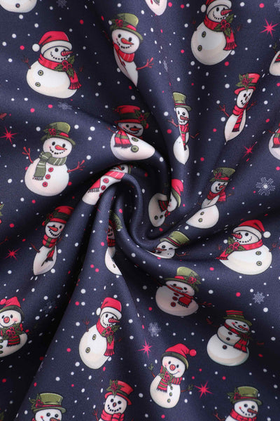 Close up view of Snowman Purple Circle Dress