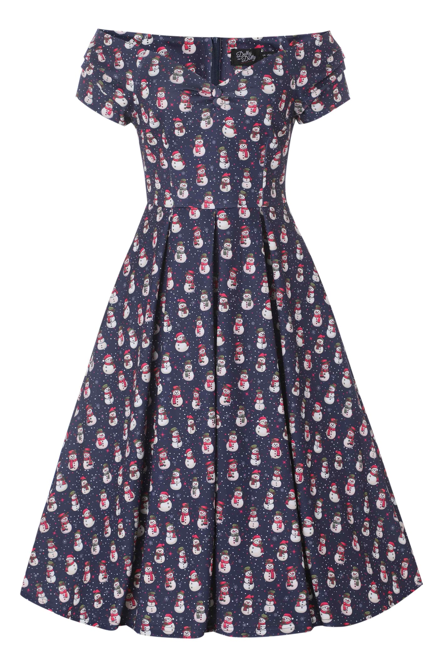 Front view of Lily Snowman Purple Circle Dress