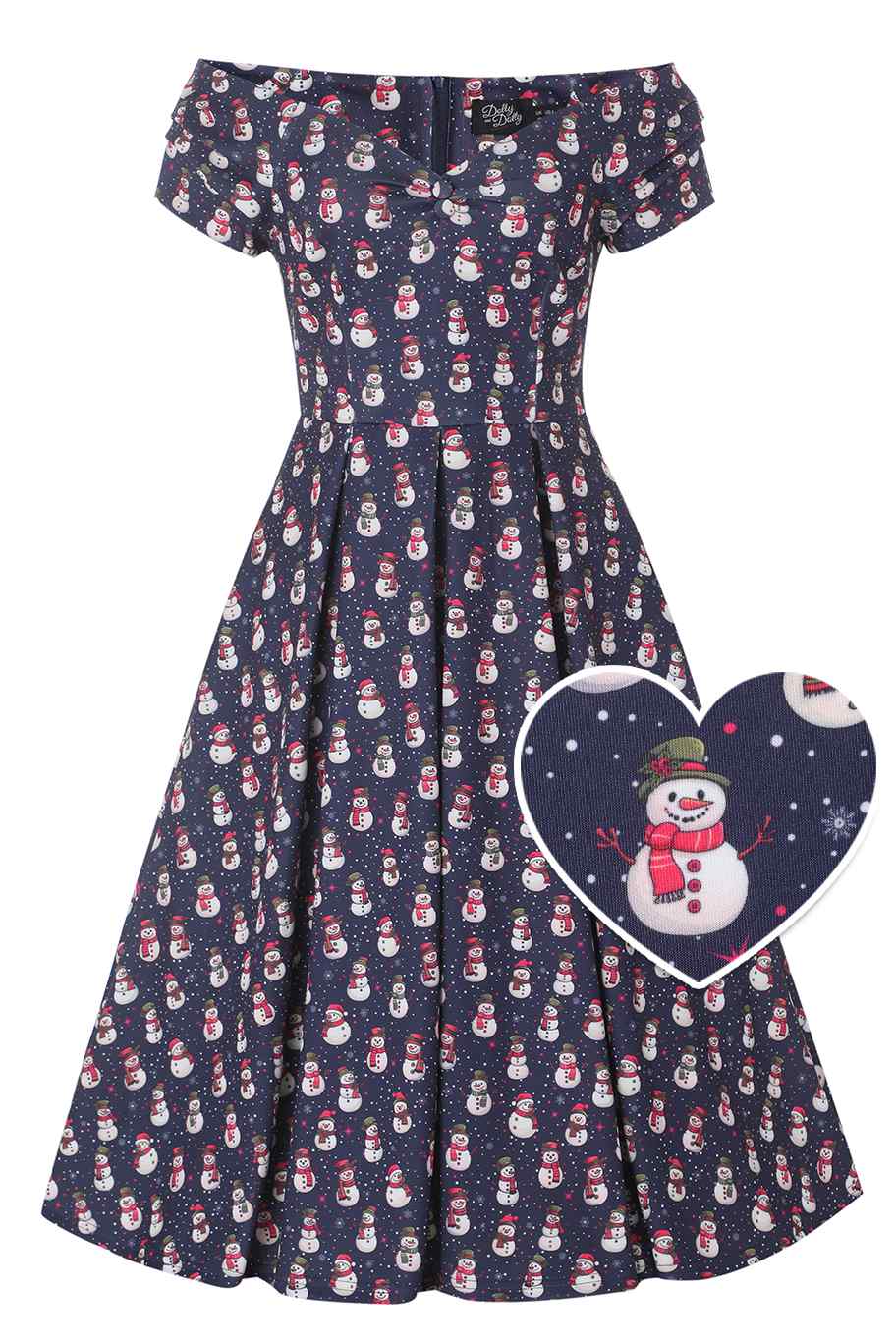 Front view of Snowman Purple Circle Dress