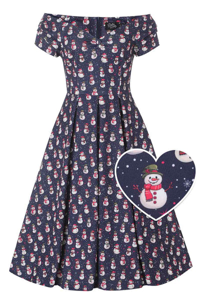 Front view of Snowman Purple Circle Dress