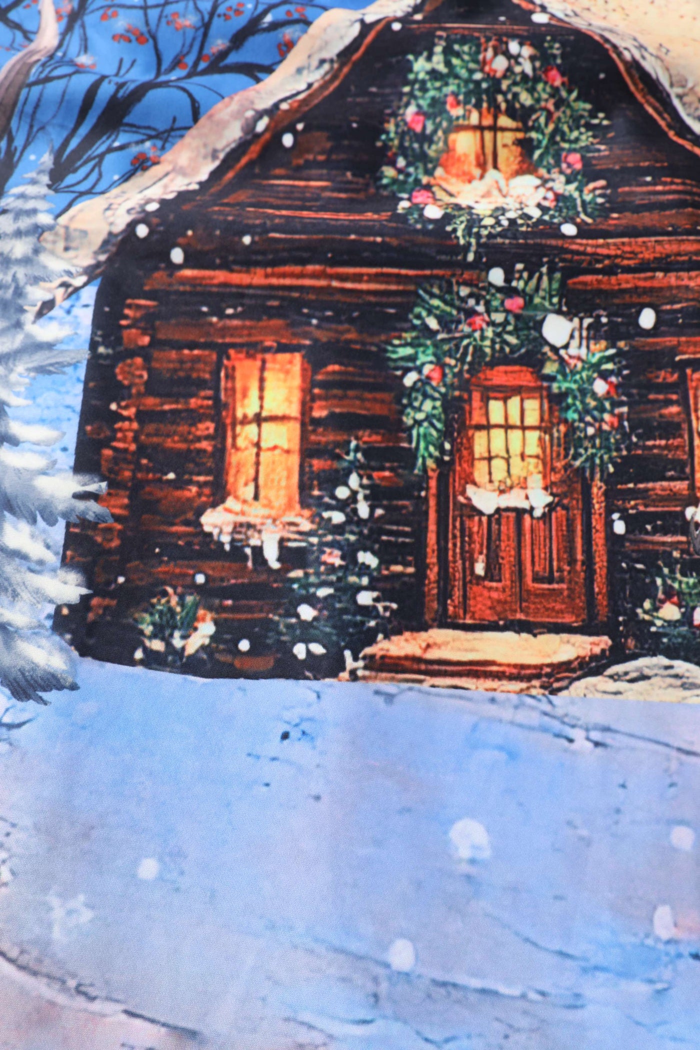 Pattern of Snowy Christmas Night Reindeer Midi Dress