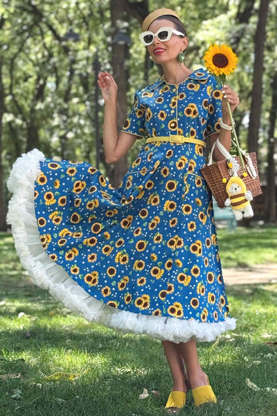 A model wearing a Soft & Fluffy White Petticoat 25.5 Inches