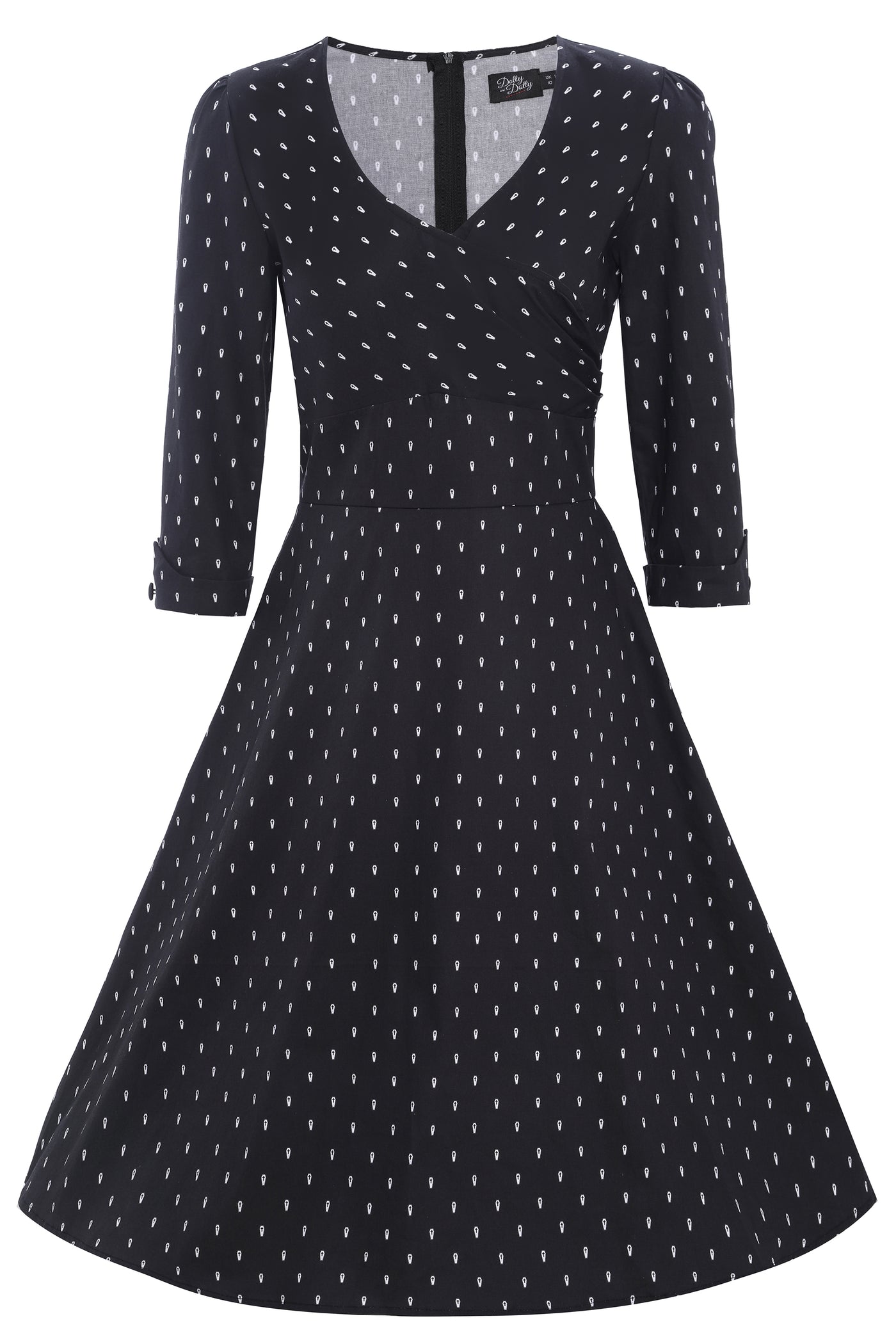 Spooky Black Coffin Long Sleeved Dress