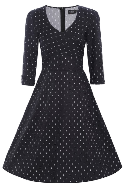 Spooky Black Coffin Long Sleeved Dress