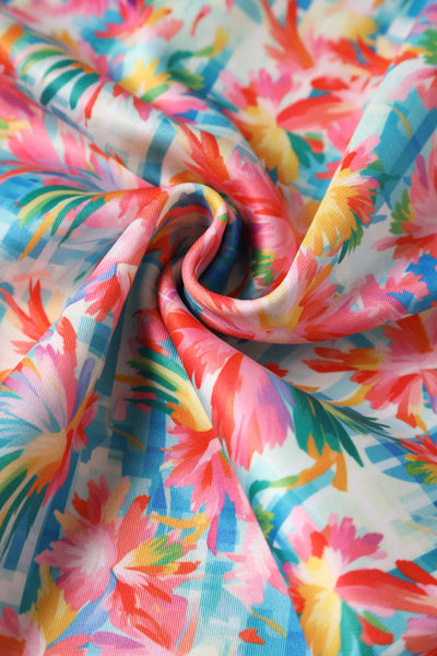 Close up view of Summer Floral Fitted Dress