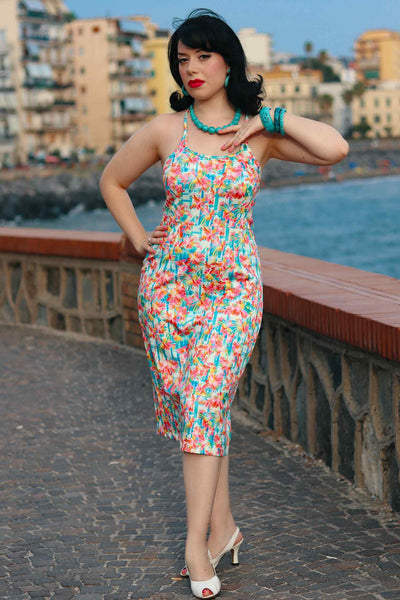 A model wearing a Summer Floral Fitted Dress
