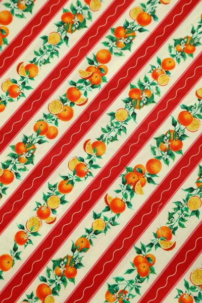 Close up view of Summer Orange Midi Shirt Dress