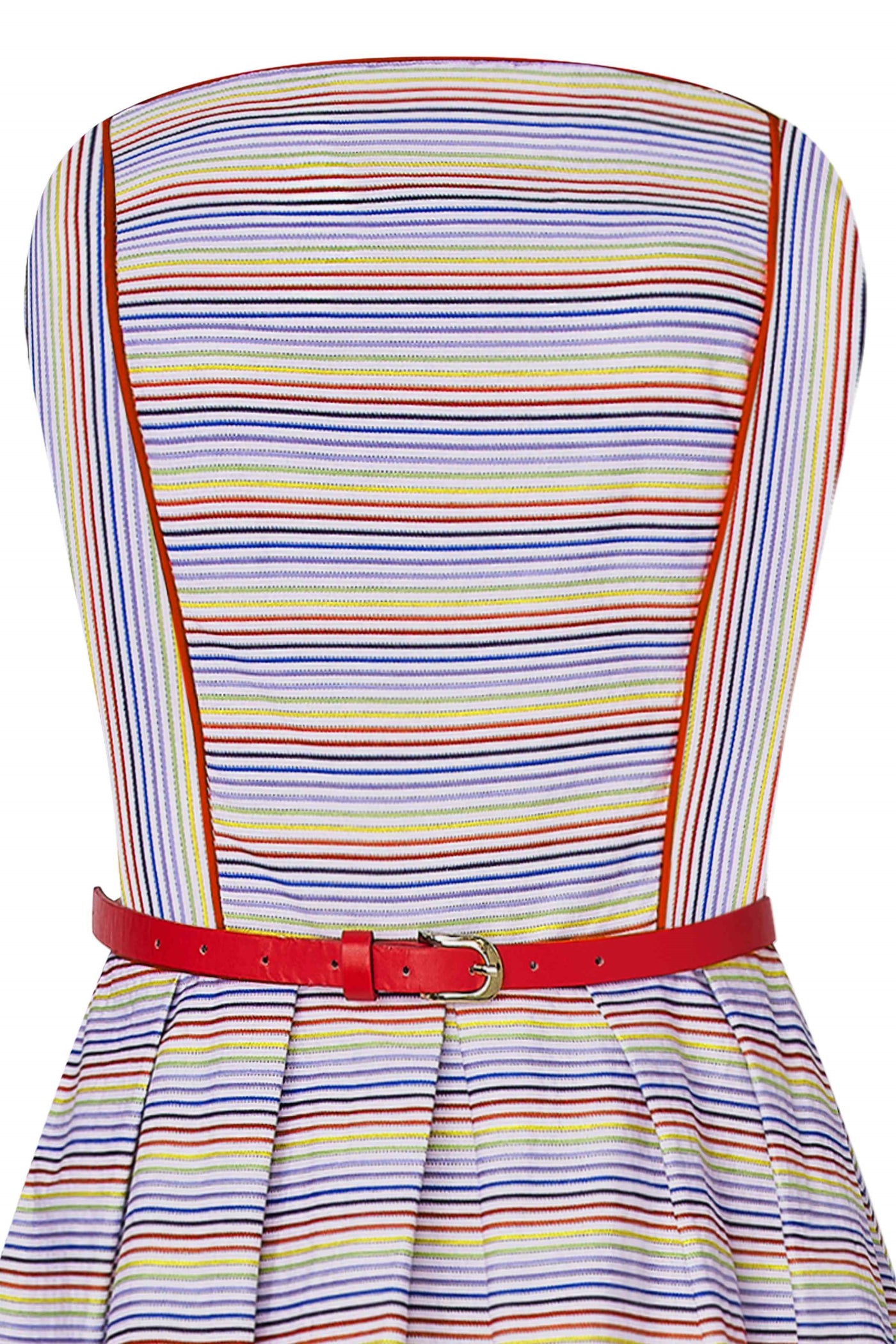 Close up view of Summer Striped Strapless Dress