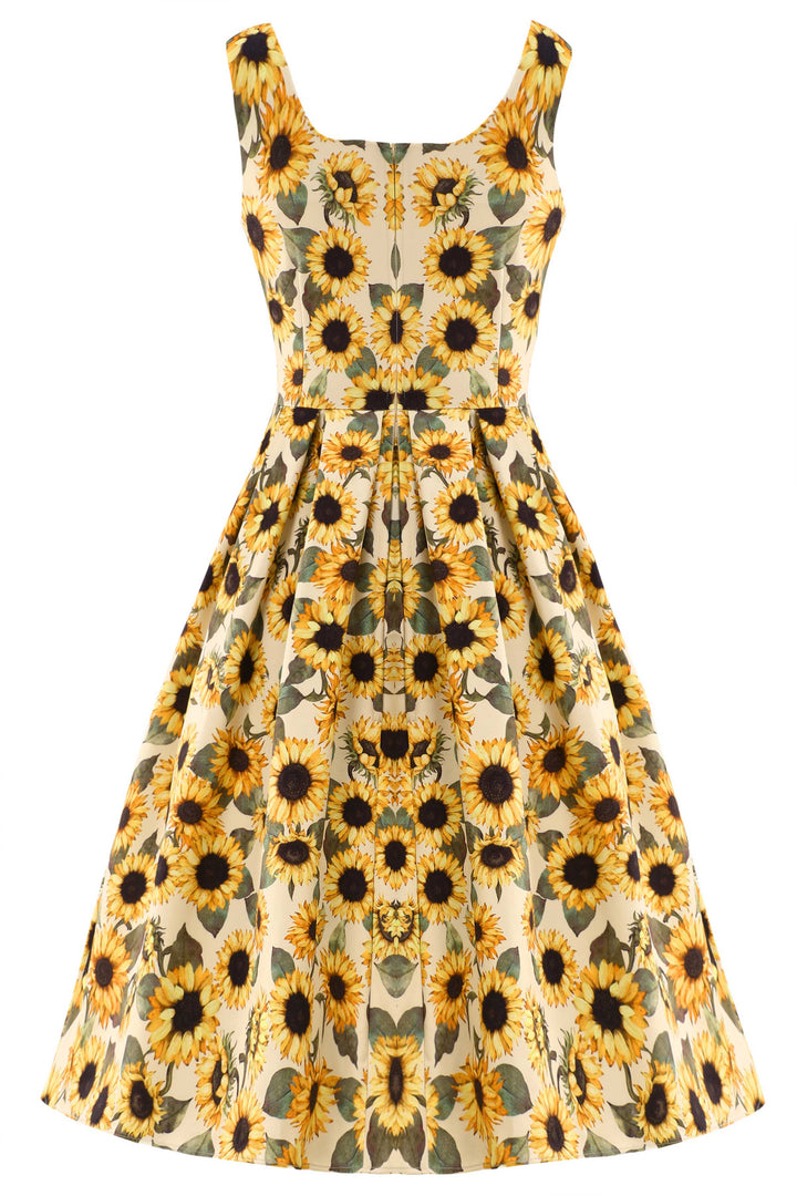 sunflower dress dresses Summer Sunflower Flared Dress With Pockets