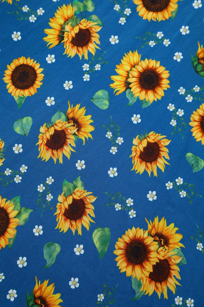 Close up view of Sunflower Midi Shirt Dress In Blue