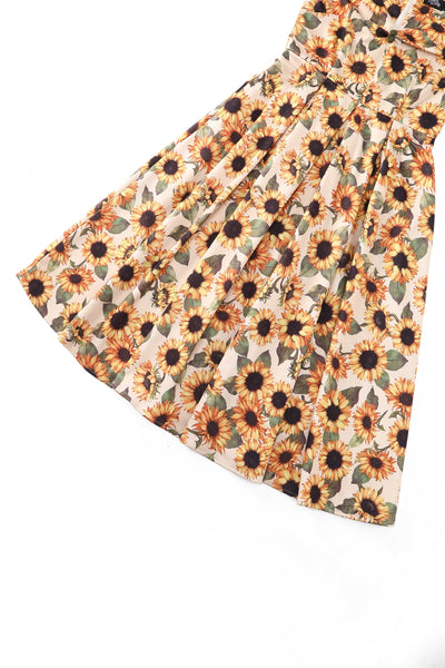 Close up view of Lily Sunflower Off Shoulder Dress