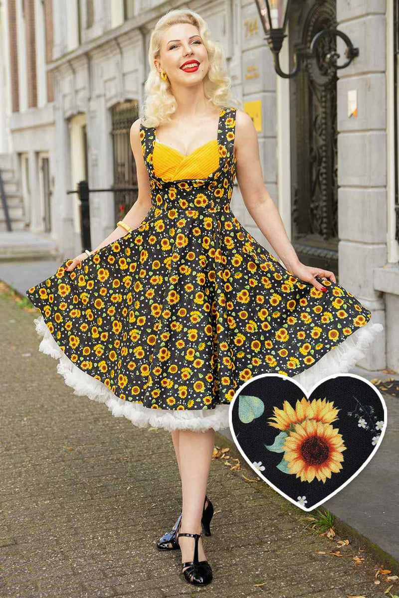 Grace Sunflower Pleated Bust Dress Grace Sunflower Pleated Bust Dress