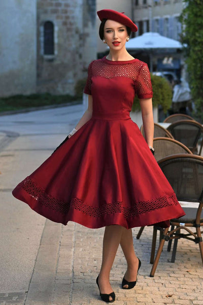 chinese dress ladies Red Tulle A-line Sweetheart Prom Dresses With Lace Appliques, Party Dress,  MP741