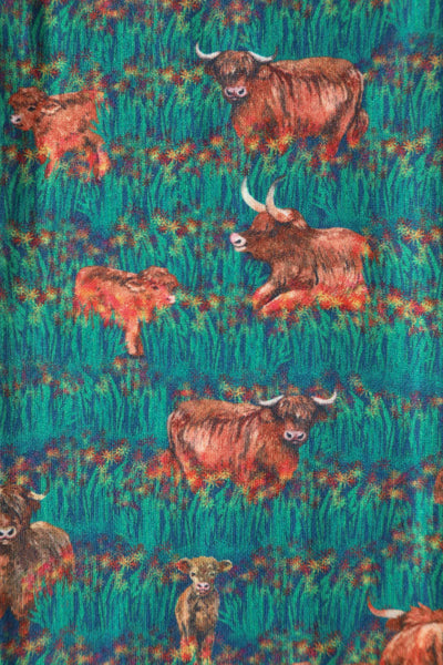 Tie Knot Green Highland Cattle Headband